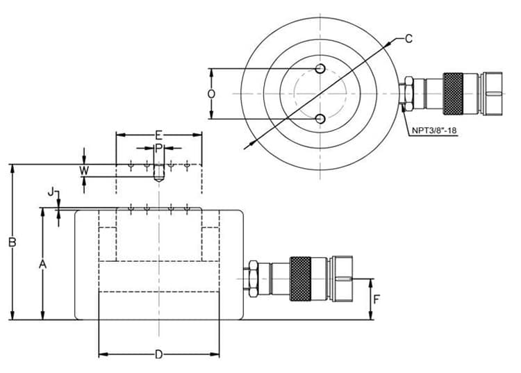RCS Series Single-acting Low Height Hydraulic Cylinders Jack(Images 1)